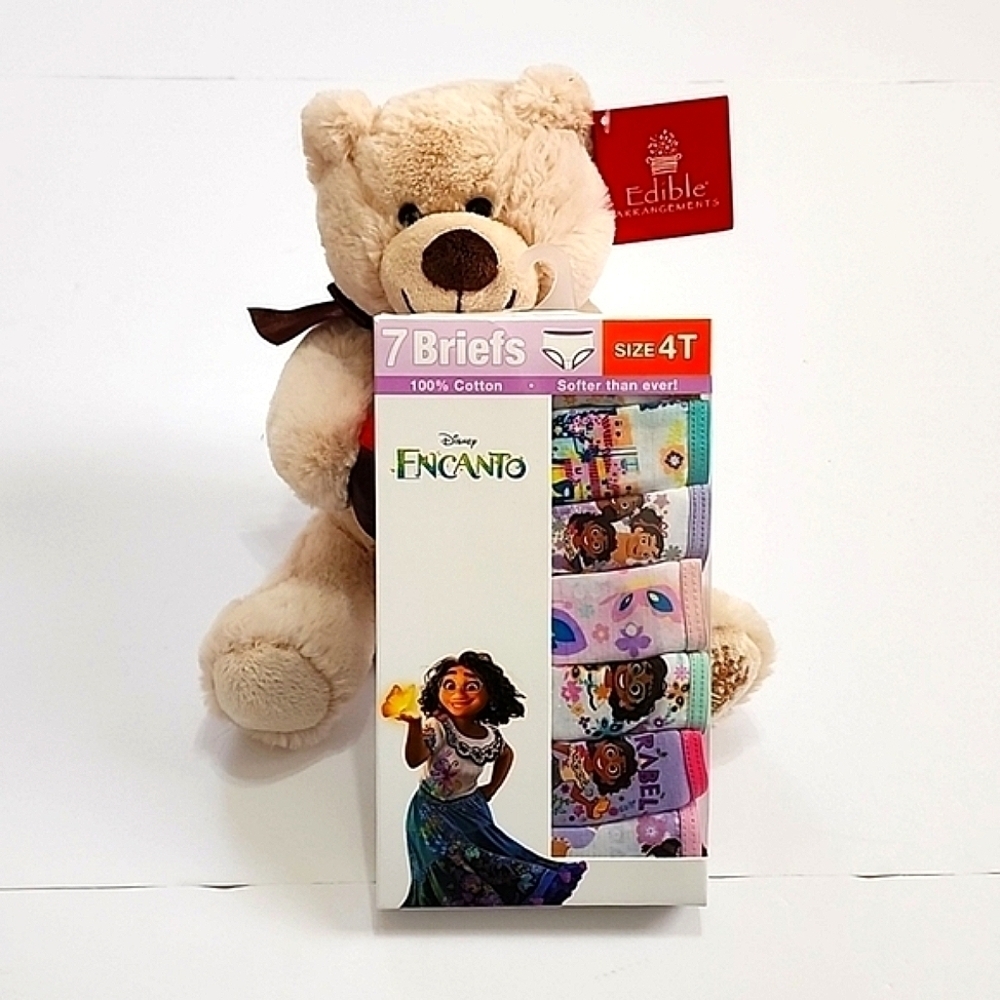 NWT Disney Encanto Girl 7-Pack Underwear Multicolor & Brown Bear, sz 4T